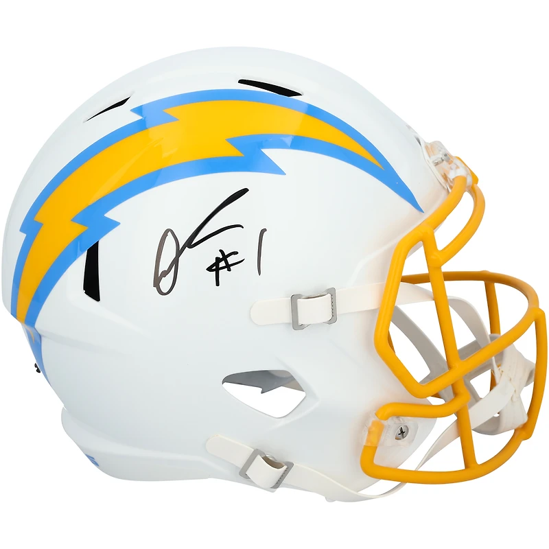 Quentin Johnston Los Angeles Chargers Autographed Riddell Speed Replica Helmet  