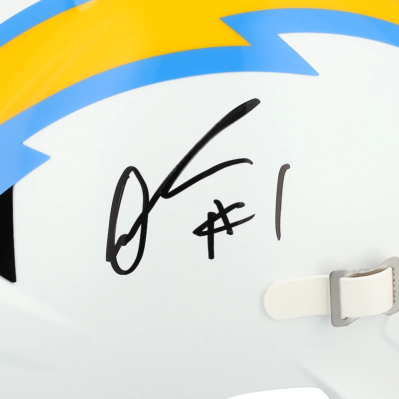 Quentin Johnston Los Angeles Chargers Autographed Riddell Speed Replica Helmet