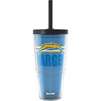 Gobelet classique Tervis Los Angeles Chargers de 24 oz avec couvercle à paille Go the Distance