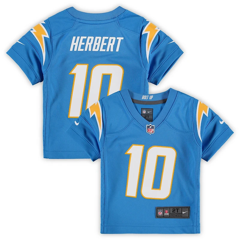 Maillot de match Nike Justin Herbert des Chargers Los Angeles pour tout-petit, bleu poudre