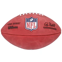 Ballon de football Wilson Duke en couleur, autographié par Tre Harris, des Chargers de Los Angeles.