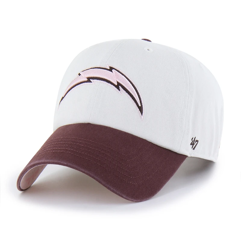 Unisex '47 Stone/Burgundy Los Angeles Chargers Love Letter Clean Up Adjustable Hat