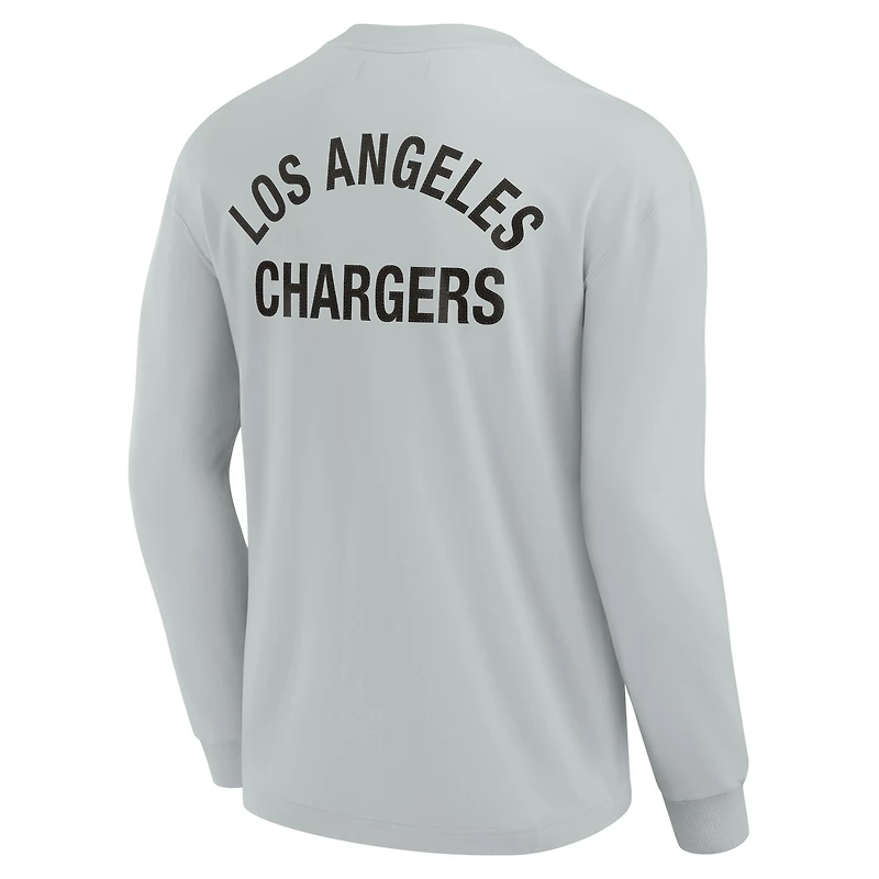 Unisex Fanatics Gray Los Angeles Chargers Elements Super Soft Long Sleeve T-Shirt