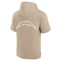 Unisex Fanatics Khaki Los Angeles Chargers Elements Super Soft Fleece Short Sleeve Pullover Hoodie