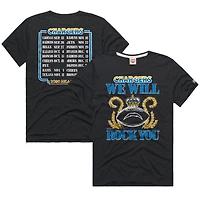 T-shirt unisexe Hommage Charcoal Los Angeles Chargers 2026 NFL Calendar Queen Tri-Blend