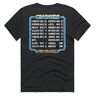T-shirt unisexe Hommage Charcoal Los Angeles Chargers 2026 NFL Calendar Queen Tri-Blend