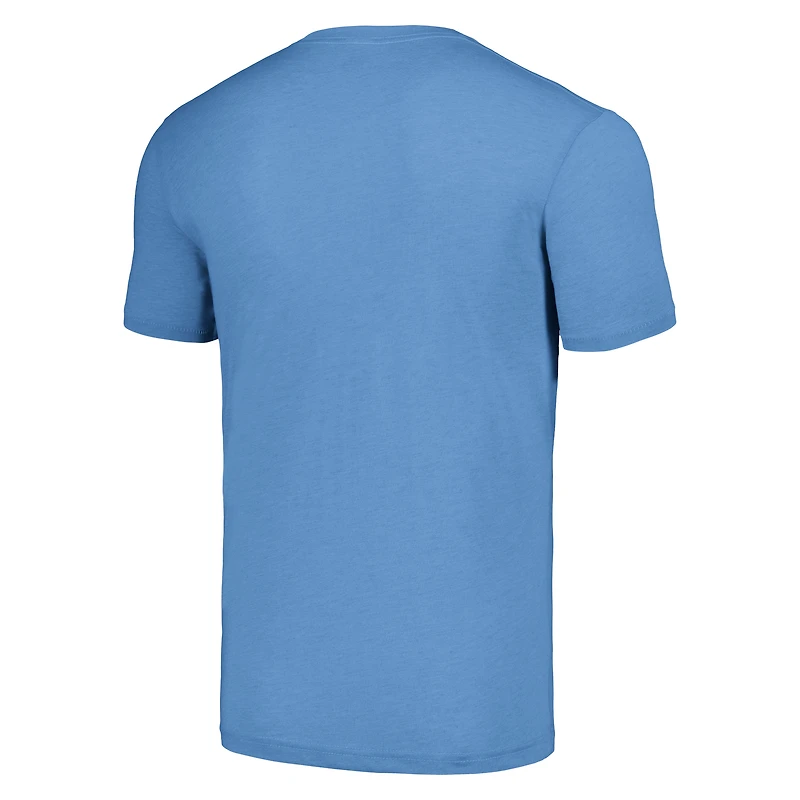 T-shirt unisexe bleu poudre hommage à LaDainian Tomlinson, joueur retraité des Chargers de Los Angeles, caricature, tri-blend