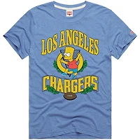Unisex Homage x The Simpsons Powder Blue Los Angeles Chargers Tri-Blend T-Shirt