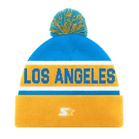 Bonnet en tricot à revers unisexe Starter Gold Los Angeles Chargers avec pompon