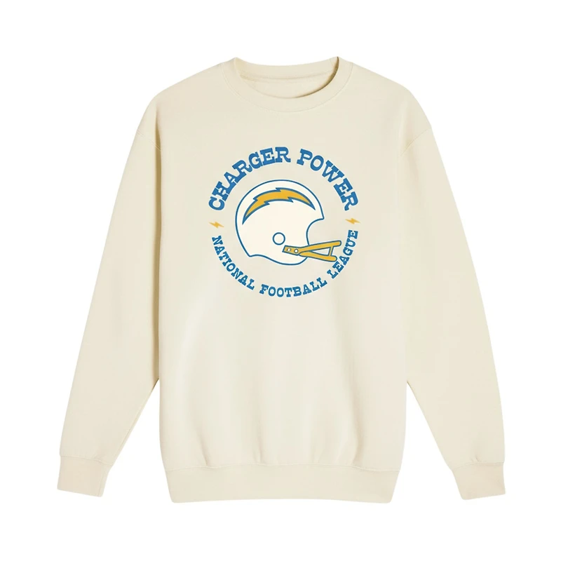 Sweat-shirt polaire unisexe The Wild Collective crème Los Angeles Chargers Charger Power