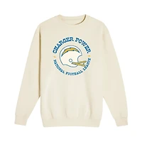 Unisex The Wild Collective Cream Los Angeles Chargers Charger Power Fleece Sweatshirt