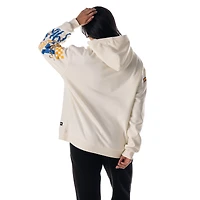 Unisex The Wild Collective  Cream Los Angeles Chargers Stacked Graphic Sleeve Fleece Hoodie