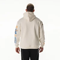 Unisex The Wild Collective  Cream Los Angeles Chargers Stacked Graphic Sleeve Fleece Hoodie
