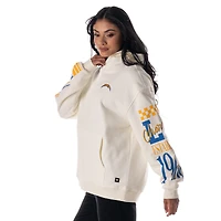 Sweat à capuche unisexe en polaire manches graphiques empilées The Wild Collective Cream Los Angeles Chargers