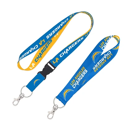 WinCraft Los Angeles Chargers 2-Pack Lanyard avec boucle amovible et ensemble de sangles pour clés
