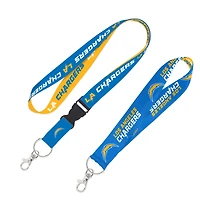 WinCraft Los Angeles Chargers 2-Pack Lanyard avec boucle amovible et ensemble de sangles pour clés