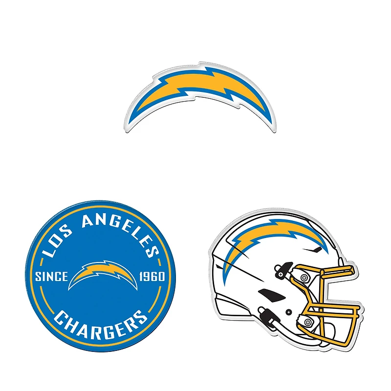 WinCraft  Los Angeles Chargers 3-Pack Premium Fridge Magnet Set