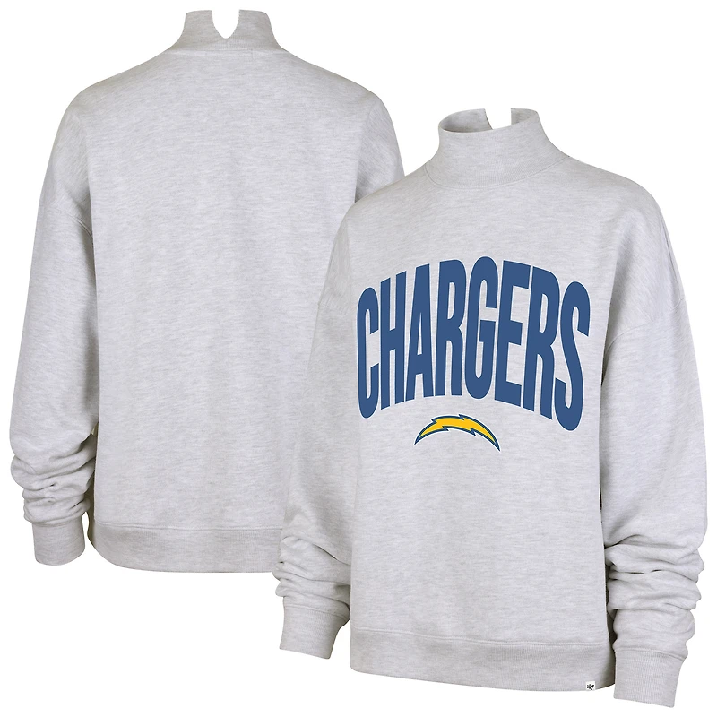 Women's '47 Gray Los Angeles Chargers Subtle Muse Mock Neck Sweatshirt