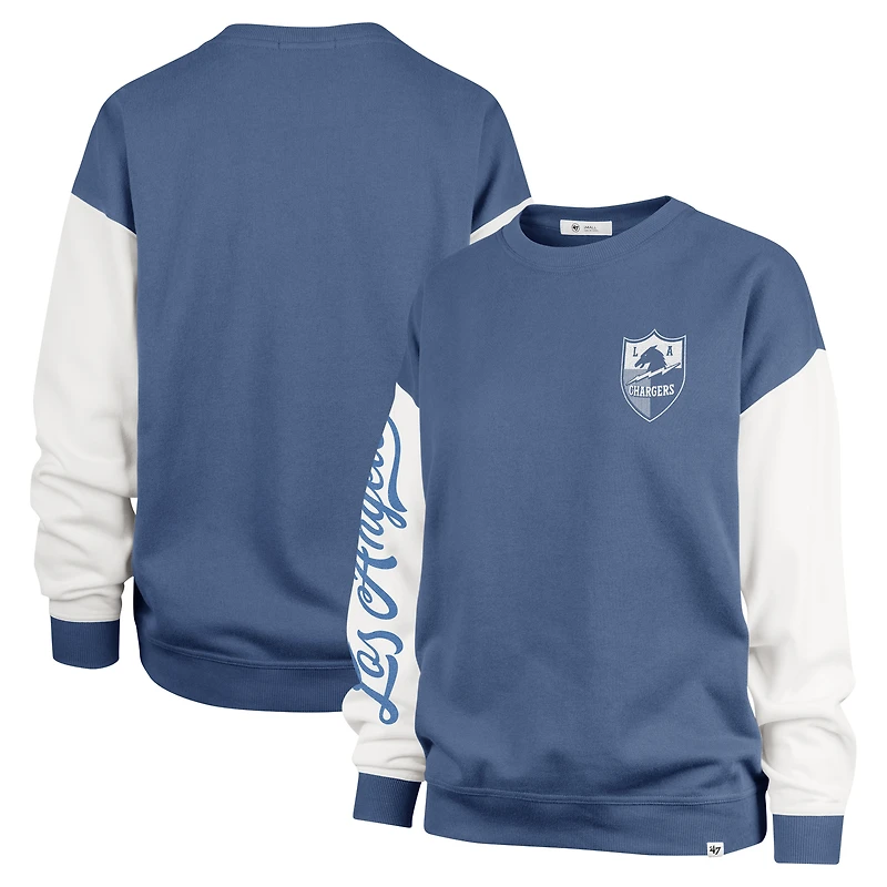 Women's '47  Powder Blue Los Angeles Chargers Double Header Rise Andie Pullover Sweatshirt
