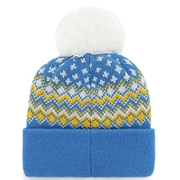 Bonnet tricoté à revers Elsa avec pompon bleu poudre Los Angeles Chargers '47 pour femme