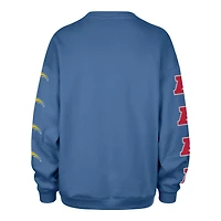 Women's '47  Powder Blue Los Angeles Chargers Go Big Oversized Pullover Sweatshirt