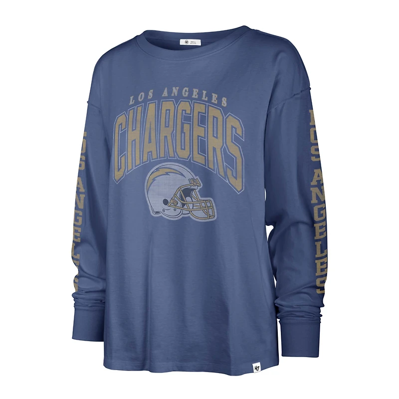 Women's '47 Powder Blue Los Angeles Chargers Tom Cat Lightweight Long Sleeve T-Shirt