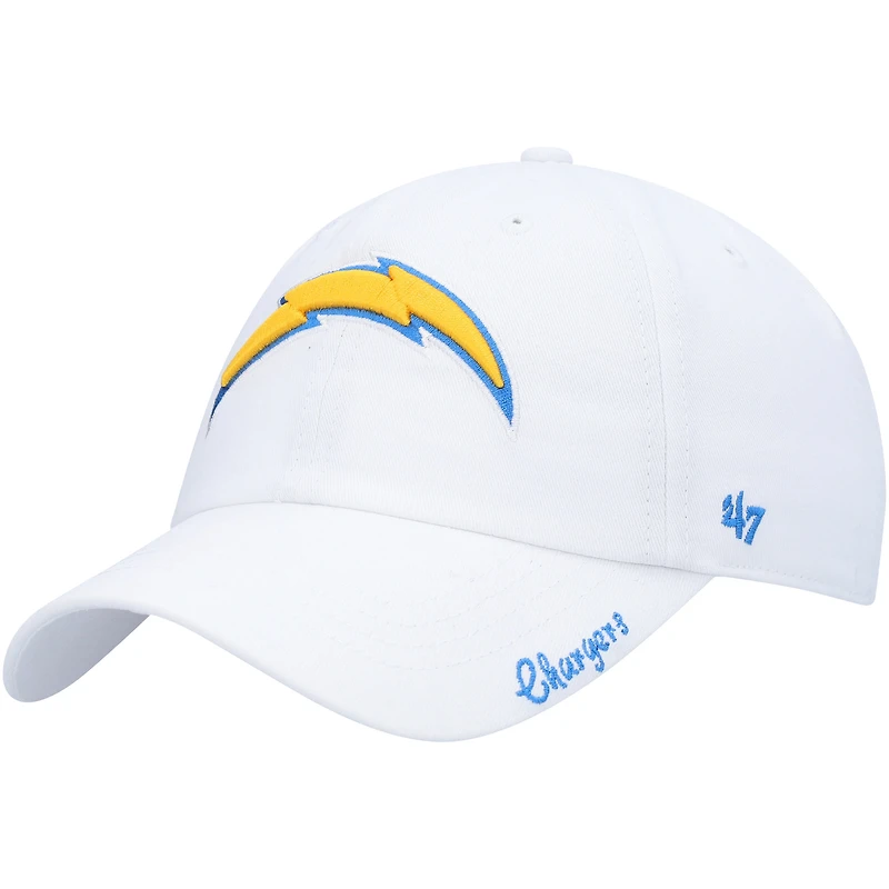 Casquette réglable Los Angeles Chargers Miata Clean Up Logo '47 pour femme, blanche