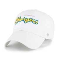 Women's '47  White Los Angeles Chargers Trendy Script Clean Up Adjustable Hat