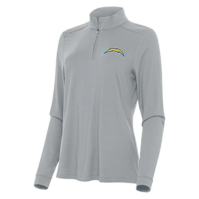 Sweat-shirt zippé quart de tour Intent pour femme, gris Antigua, Los Angeles Chargers