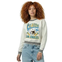 Women's Champion  Cream Los Angeles Chargers Reverse Weave Fleece Sweatshirt