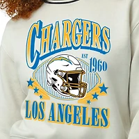 Sweat-shirt en polaire à tissage inversé crème Champion pour femme, Los Angeles Chargers