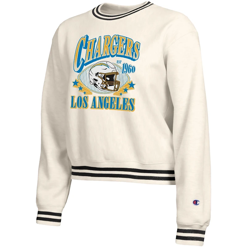 Sweat-shirt en polaire à tissage inversé crème Champion pour femme, Los Angeles Chargers