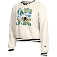 Sweat-shirt en polaire à tissage inversé crème Champion pour femme, Los Angeles Chargers