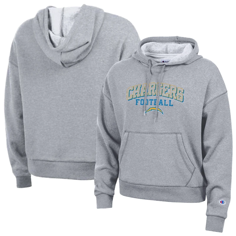 Women's Champion Gray Los Angeles Chargers Triumph Tri-Blend Hoodie
