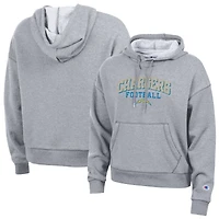 Women's Champion Gray Los Angeles Chargers Triumph Tri-Blend Hoodie
