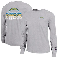 T-shirt à manches longues Core des Los Angeles Chargers, championne féminine, gris chiné