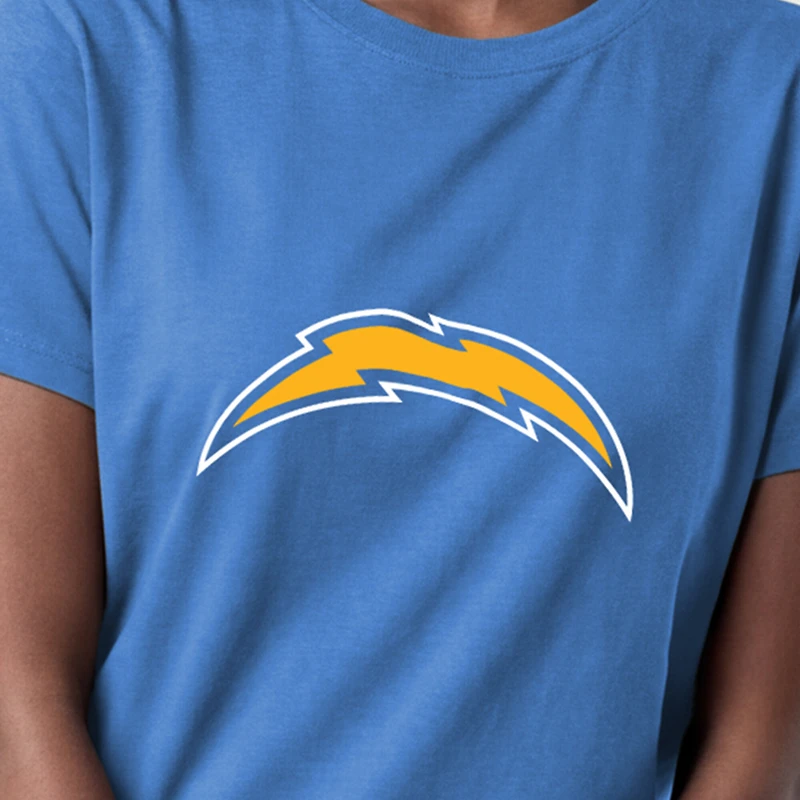 T-shirt Champion pour femmes, bleu poudre, logo des Chargers de Los Angeles