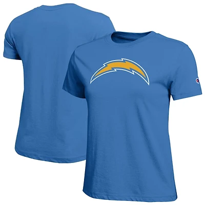 T-shirt Champion pour femmes, bleu poudre, logo des Chargers de Los Angeles