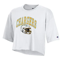T-shirt court boyfriend blanc Champion pour femme, Los Angeles Chargers