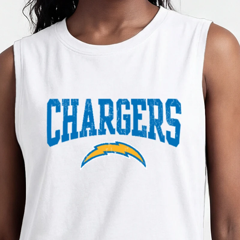Women's Champion White Los Angeles Chargers Muscle Tank Top