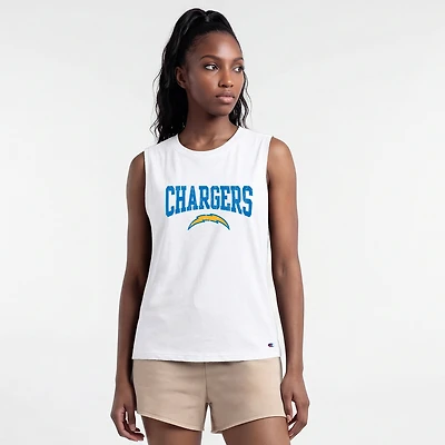 Women's Champion  White Los Angeles Chargers Muscle Tank Top