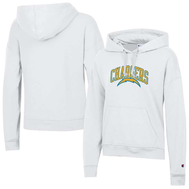 Sweat à capuche Powerblend blanc pour femme Champion des Los Angeles Chargers