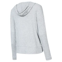 Women's Concepts Sport Gray Los Angeles Chargers Juniper Long Sleeve Hoodie Top & Shorts Set