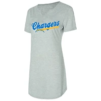 Chemise de nuit en tricot gris pour femme Concepts Sport Los Angeles Chargers Petition