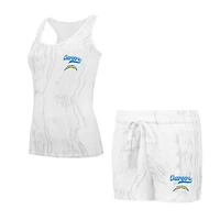 Ensemble de nuit Concepts Sport Los Angeles Chargers Quartz Hacci Knit Débardeur et short pour femme