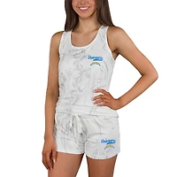 Ensemble de nuit Concepts Sport Los Angeles Chargers Quartz Hacci Knit Débardeur et short pour femme