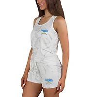 Women's Concepts Sport Los Angeles Chargers Quartz Hacci Knit Tank Top & Shorts Sleep Set