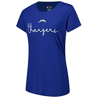 Ensemble de nuit pour femme Concepts Sport Los Angeles Chargers Vector T-shirt et pantalon en flanelle