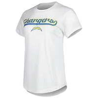 Ensemble de nuit Concepts Sport blanc/anthracite pour femme avec haut et legging Sonata des Chargers Los Angeles