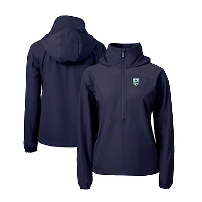 Veste anorak demi-zip écologique recyclée Charter des Los Angeles Chargers pour femme, bleue, Cutter & Buck